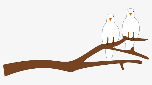 Doves On A Branch For V Day Clip Arts - Branch Clipart, HD Png Download, Transparent PNG
