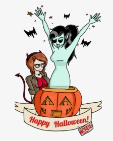 Happy Halloween Nerds By Ghostgirl3000 - Cartoon, HD Png Download, Transparent PNG