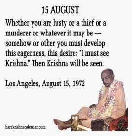 Srila Prabhupada Quotes For Month August15 - Prabhupada Quotes On Prasadam, HD Png Download, Transparent PNG