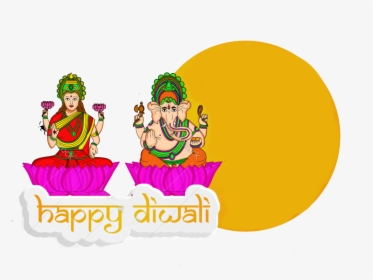 Transparent Lakshmi Clipart - Ganesh With Lakshmi Cartoon, HD Png Download, Transparent PNG