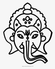 Ganesha Coloring Page - Como Desenha O Ganesha, HD Png Download, Transparent PNG