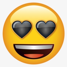 Black Heart Eyes Emoji, HD Png Download, Transparent PNG