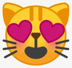 Smiling Cat Face With Heart Eyes Icon - Cat Emoji, HD Png Download, Transparent PNG
