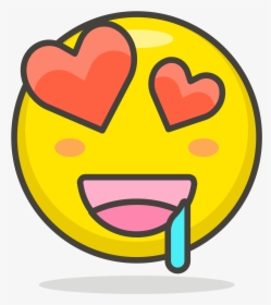 Love Eyes Drooling Emoji Clipart , Png Download - Heart Eyes Drool Emoji, Transparent Png, Transparent PNG