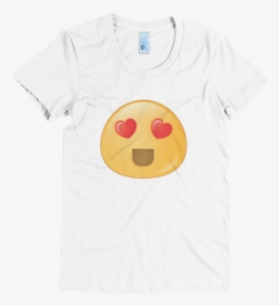 Expressive Heart Eyes Emoji Women S Short Sleeve Poly - Smiley, HD Png Download, Transparent PNG