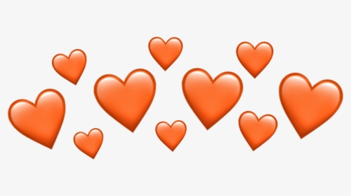 Png Download Source Orange Heart Heartcrown Emoji Emojiiphone - Orange Hearts Transparent Background, Png Download, Transparent PNG