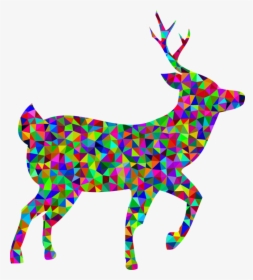 Art,deer,reindeer - Unicorn Colored Geometric Tattoo, HD Png Download, Transparent PNG