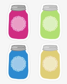 Colorful Mason Jar Tag Collection Free Printable, HD Png Download, Transparent PNG