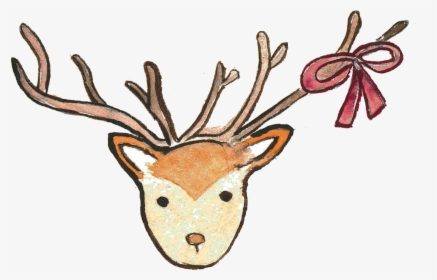 Reindeer Watercolor Painting Clip Art - Animal Figure, HD Png Download, Transparent PNG