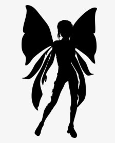 Fairy Silhouette Clip Art - Faery Black And White Clipart, HD Png Download, Transparent PNG