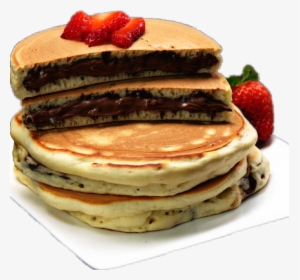 #pancakes #chocolate #nutella #strawberry - Nutella Pancakes With Strawberries, HD Png Download, Transparent PNG