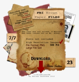 Old Brown Paper File, HD Png Download, Transparent PNG