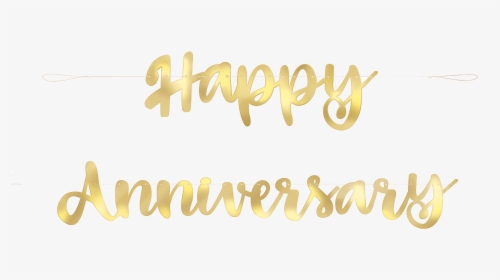 Happy Anniversary Script Banner Gold - Calligraphy, HD Png Download, Transparent PNG