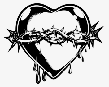 Heart, Corazón, Espinas Clip Arts - Heart With Crown Of Thorns, HD Png Download, Transparent PNG