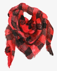 Hand Painted Red Plaid Scarf Png Transparent, Png Download, Transparent PNG