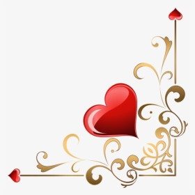 Ornament Clipart Heart - Heart Corner Border Png, Transparent Png, Transparent PNG