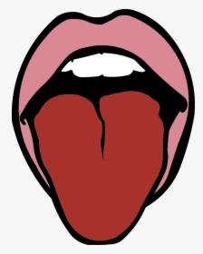 Transparent Tongue Out Clipart - Tongue Clipart Black And White, HD Png Download, Transparent PNG