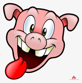 Pig Clipart With Tongue Out Free Design Transparent - Cartoon Pig With Tongue Out, HD Png Download, Transparent PNG