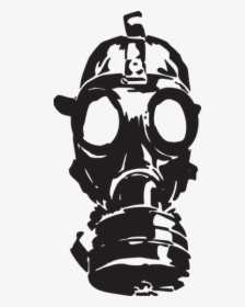 Gas Mask Monochrome - Gas Mask Art Png, Transparent Png, Transparent PNG