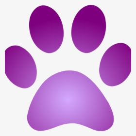 Purple Paw Print Purple Paw Print With Gradient Clip - Purple Dog Paw Print, HD Png Download, Transparent PNG