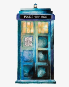 Transparent Tardis - Tardis Doctor Who Watercolor, HD Png Download, Transparent PNG