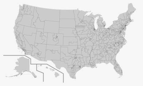 Usa Map Png - Blank Map Of Us Congressional Districts, Transparent Png, Transparent PNG