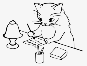 Letter, Study, Writing, Cat - Cat Writing A Letter, HD Png Download, Transparent PNG