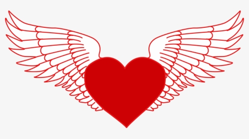 Flying Heart Vector Image - Wings With Heart Svg, HD Png Download, Transparent PNG
