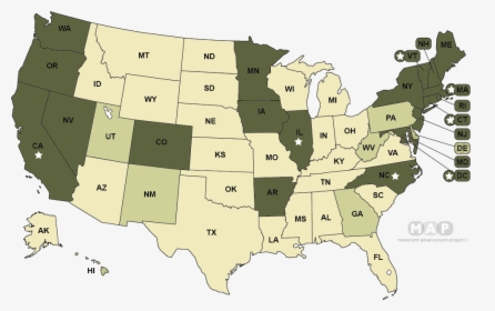 United States Map - Hepatitis B In Us, HD Png Download, Transparent PNG