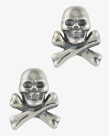 Pinto Ranch Skull And Cross Bones Silver Cufflinks - Skull, HD Png Download, Transparent PNG
