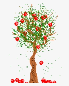 Apple Tree Trees Vector Huge Freebie For Powerpoint - Fruit Falling From Tree, HD Png Download, Transparent PNG