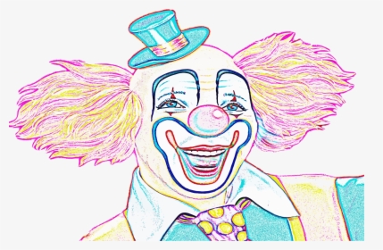 Colorful Clown Sketch Clip Arts - Clown Sketch, HD Png Download, Transparent PNG