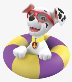 Marshall In A Pool Paw Patrol Clipart Png - Paw Patrol Marshall Summer, Transparent Png, Transparent PNG