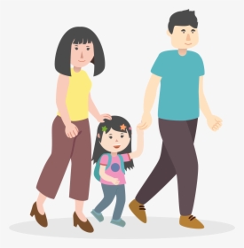 Illustration Of A Family Composed Of A Mother To The - Preschool Drop Off Clipart, HD Png Download, Transparent PNG