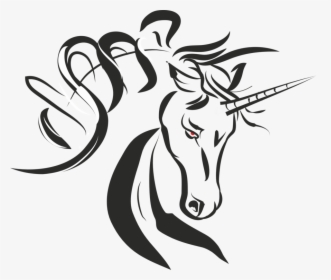 Art,monochrome Photography,horn - Unicorn Drawngs, HD Png Download, Transparent PNG