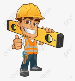 Ruler Clipart Horizontal - Construction Worker Cartoon Free, HD Png Download, Transparent PNG