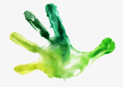 Childrens Handprints- - Green Handprint Transparent, HD Png Download, Transparent PNG