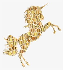 Gold Unicorn Clipart Silhouette - Gold Unicorn No Background, HD Png Download, Transparent PNG