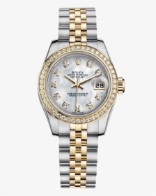 Diamond Form Datejust Watch Rolex Submariner Female - Rolex Datejust Silver And Rose Gold, HD Png Download, Transparent PNG