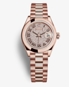 Rolex Datejust Swiss Replica - Rose Gold Rolex Ladies Watches, HD Png Download, Transparent PNG