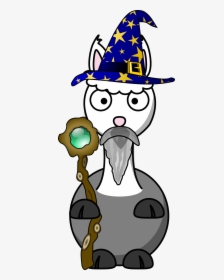Rectangle Magnet Little Round Penguin Wizard - Cute Cartoon Llama, HD Png Download, Transparent PNG