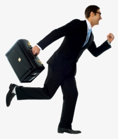 Businessman With Briefcase Png Image - Man Running With Suitcase, Transparent Png, Transparent PNG
