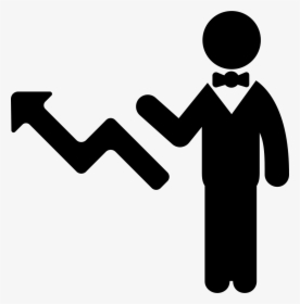 Sales Symbol Of Up Arrow And A Businessman - Man Working Svg, HD Png Download, Transparent PNG