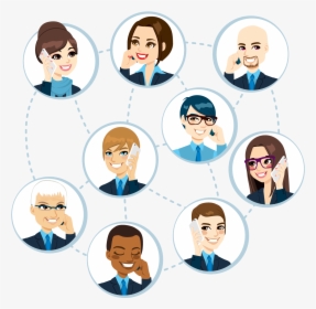 People Talking By Phone Around The World Clipart , - People Phone Call Vector, HD Png Download, Transparent PNG
