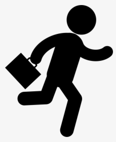 Hurry Businessman - Running Man Icon Png, Transparent Png, Transparent PNG