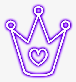 Crown Glowing Violet Purple Love Cute Neon - Neon Queen Crown Png, Transparent Png, Transparent PNG