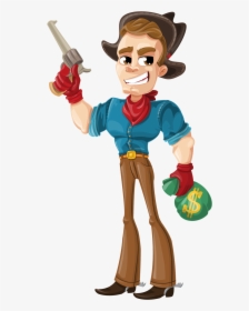 Free Cartoon Western Outlaw Clip Art - Wild West Outlaws Clipart, HD Png Download, Transparent PNG