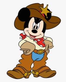 Mickey Mouse Clipart Cowboy - Coloring Pages Mickey Mouse Cowboy, HD Png Download, Transparent PNG