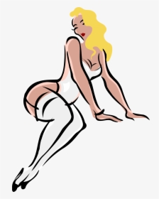 Light Skin, Blonde Hair, White Clothes - Woman In Lingerie Clipart, HD Png Download, Transparent PNG