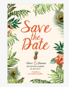 Savethedate Jungle Pepperandjoy Front Uk - Save The Date Tropical Wedding, HD Png Download, Transparent PNG